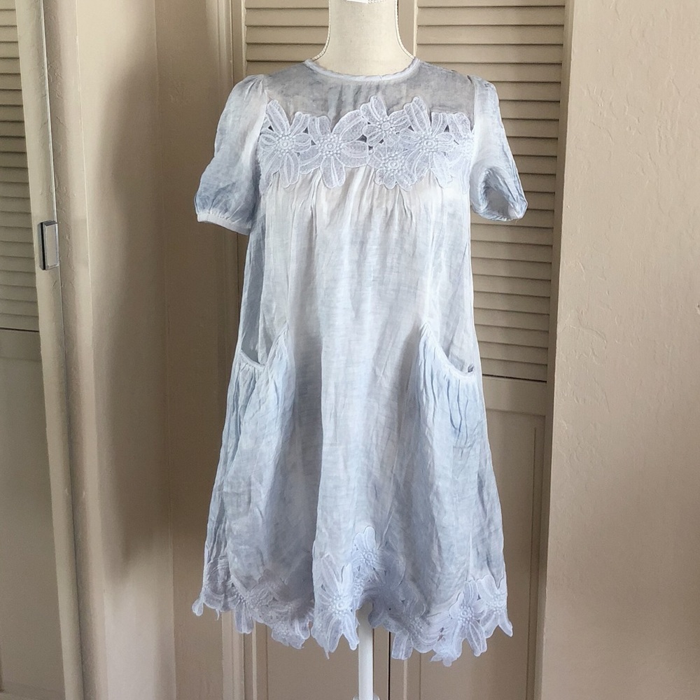 Light blue dress with beautifully lace detail